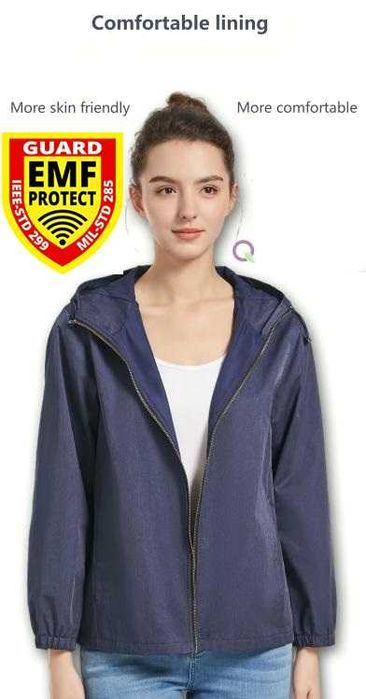 Екранирано Яке с Метални Нишки ЕМП Електромагнитен Щит EMP Излъчване