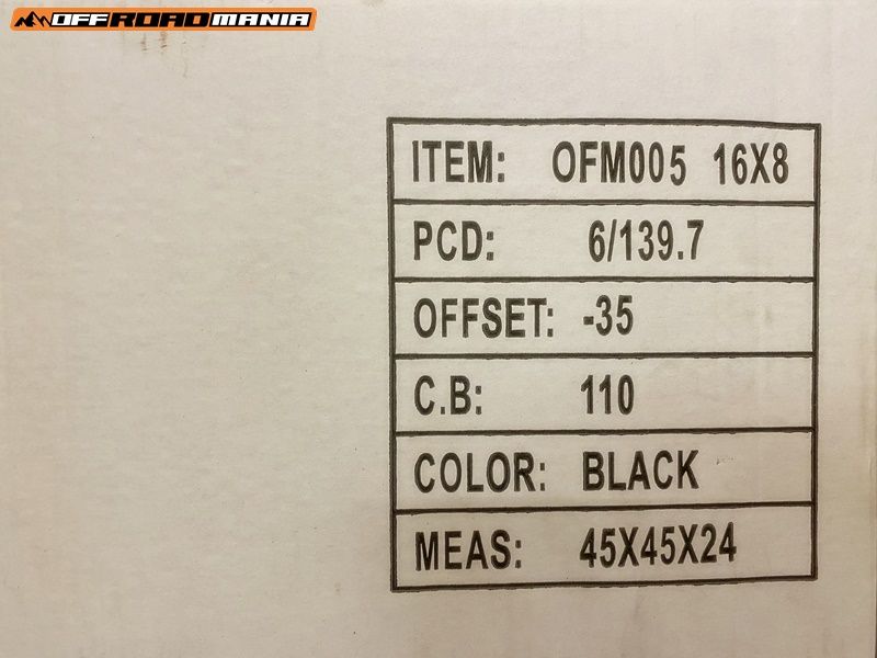 Janta Otel Off Road 16X8J 6×139.7 ET-35 Nissan, Mitsubishi, Toyota