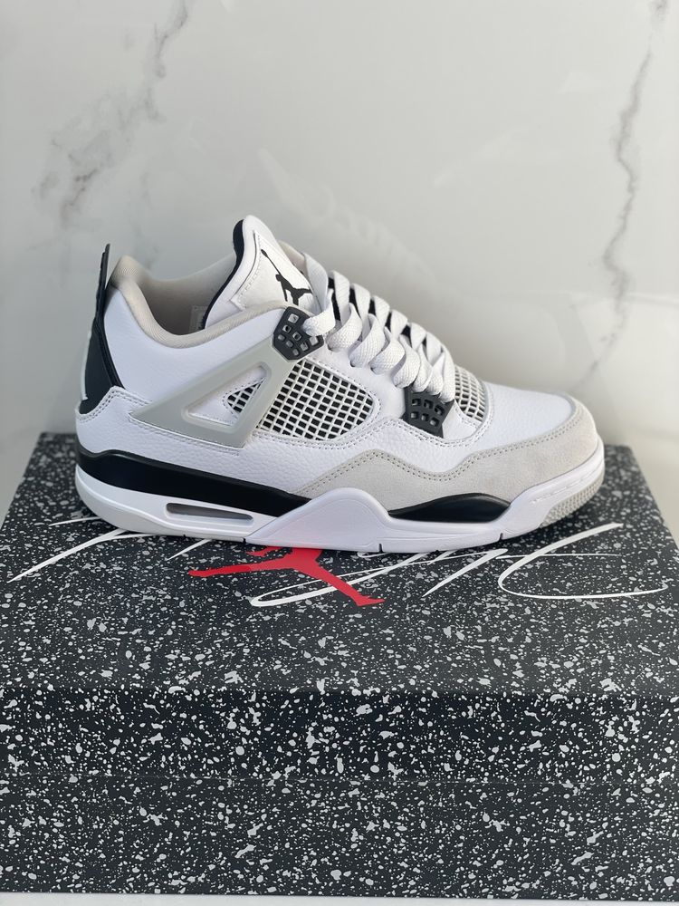 Air Jordan 4 Retro Military Black Neutral Grey White GS