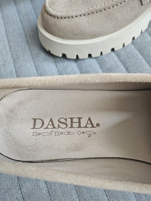 Mocasini piele intoarsa bej Dasha 40