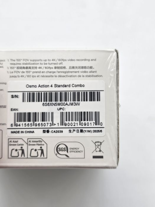 Camera video sport DJI Osmo Action 4 Standard Combo, Wi-Fi, SIGILATA