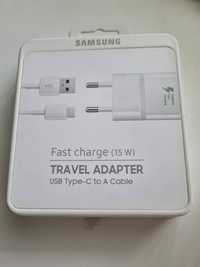 Incarcator SAMSUNG Fast Charging, 15W, cablu inclus, alb