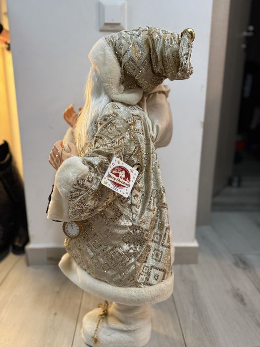 Decoratiune mos craciun 80 cm nou, cu eticheta.