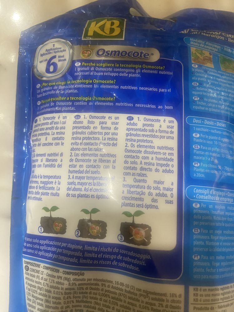 Angrasamant pentru citrice de lunga durata