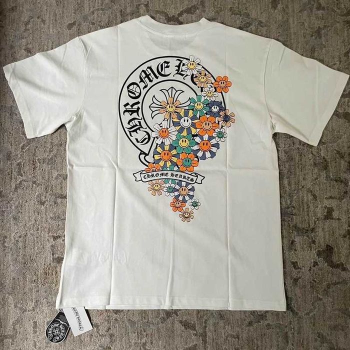 Мъжка тениска Chrome Hearts , бяла тениска маркова