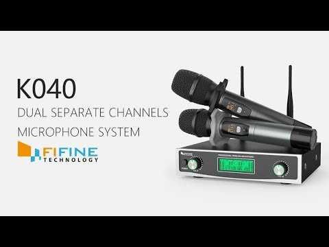 Fifine K040 UHF Wireless Singing Karaoke Mic Dual Handheld Microphone