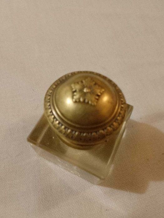 Мастилница кристално стъкло месинг 19 ти век