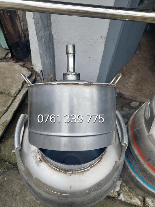 Cazan de făcut tuica confecționat din butoi de bere de inox alimentar