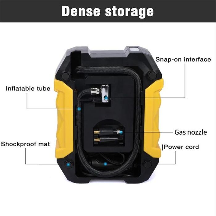 Компресор за гуми №3740-2 Мини компресор 120W цифров/показател 22 цили