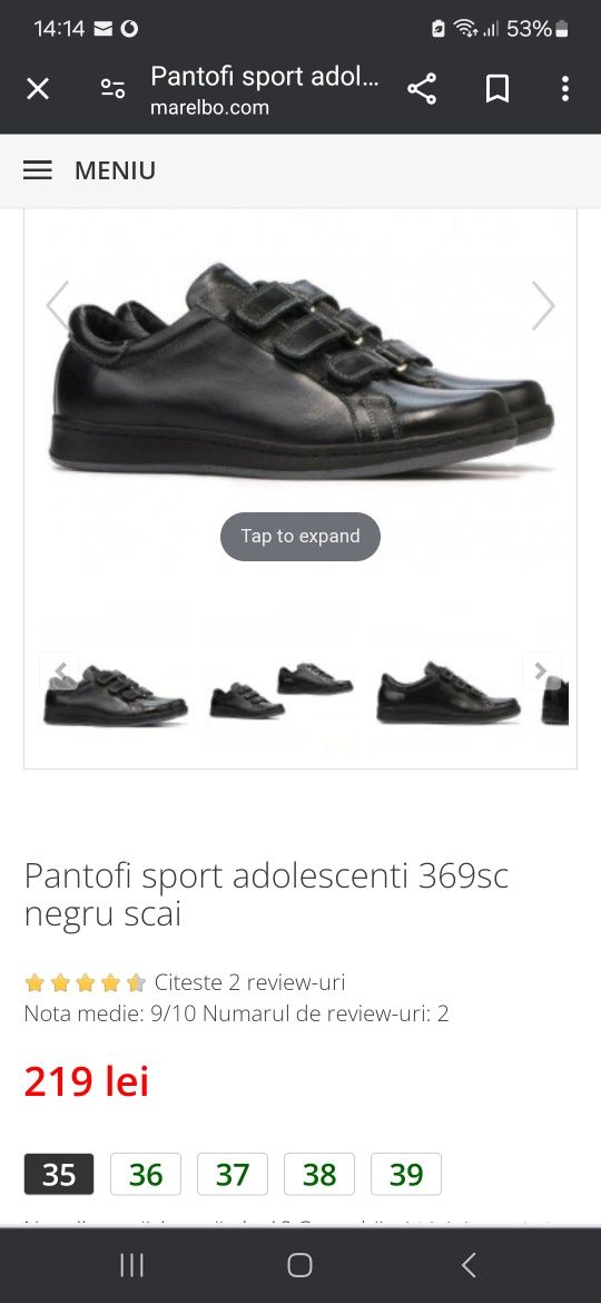 Pantofi sport piele 35