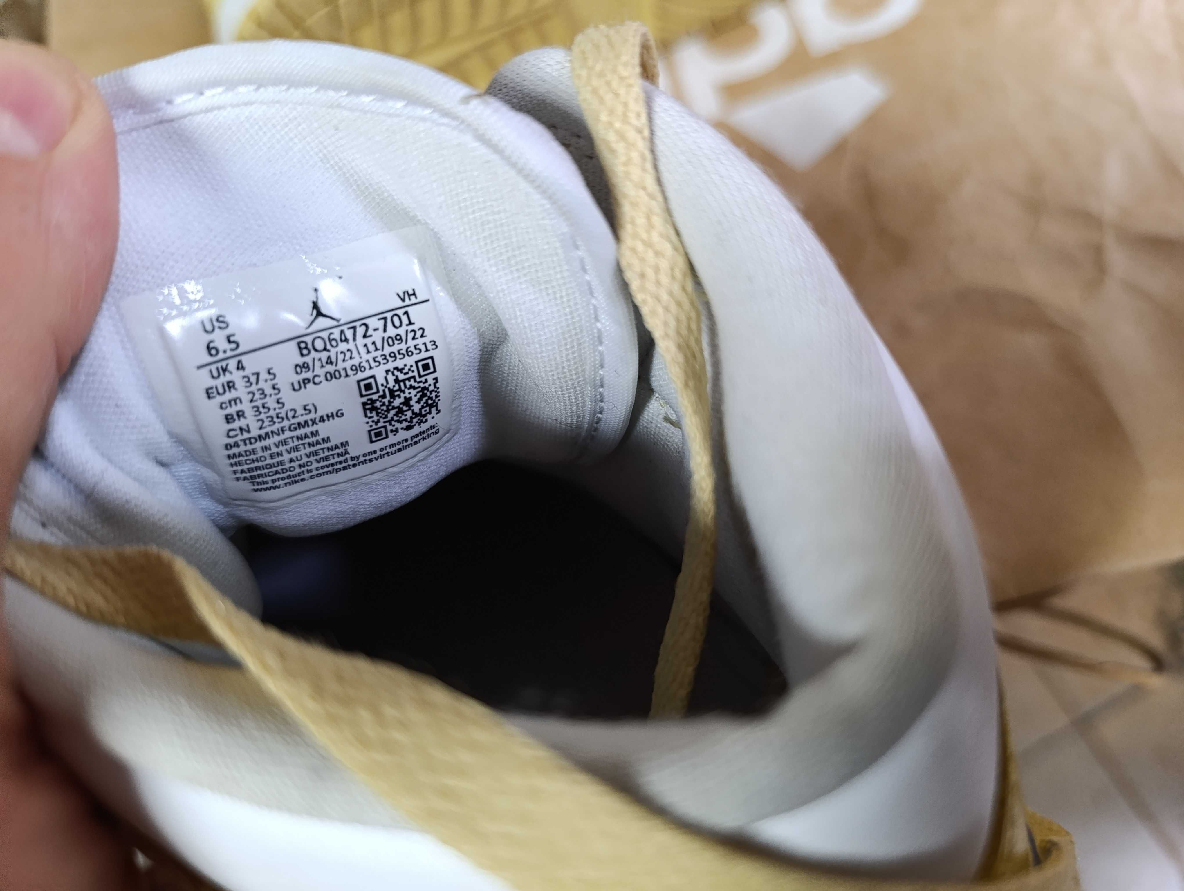 Jordan 1 Mid Lemon Wash Lapis''оригинални маратонки 37.5 номер