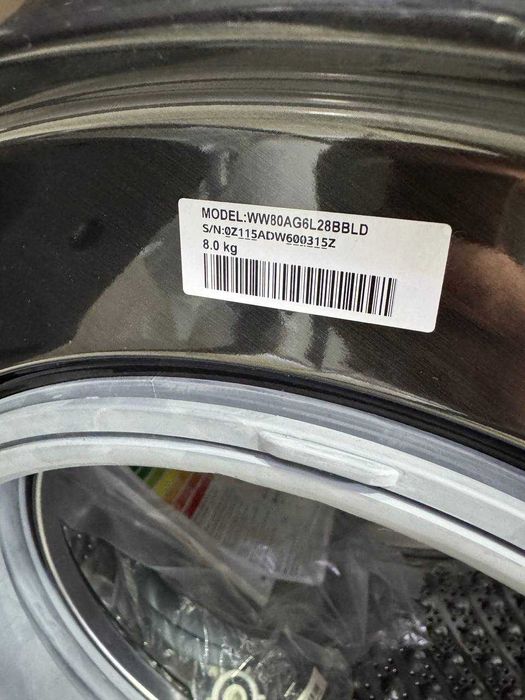 Стиральная машина Samsung 8кг WW80AG6L28BB Inverter AI EcoBubble Steam