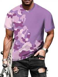 tricou barbat m Camouflage Print Graphic Casual Comfy Tees For Summer