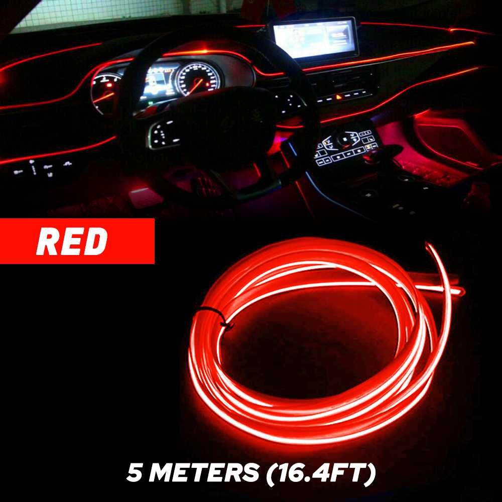 LED Червена Диодна интериорна лента за табло 5 мт амбиентно осветление