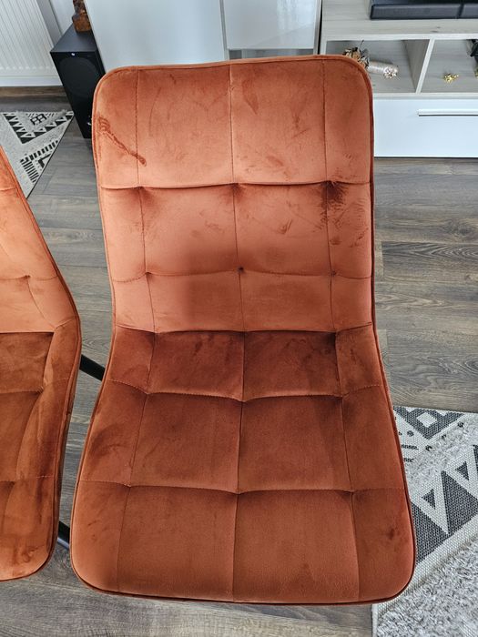 Scaune de catifea, culoare: portocaliu- caramiziu