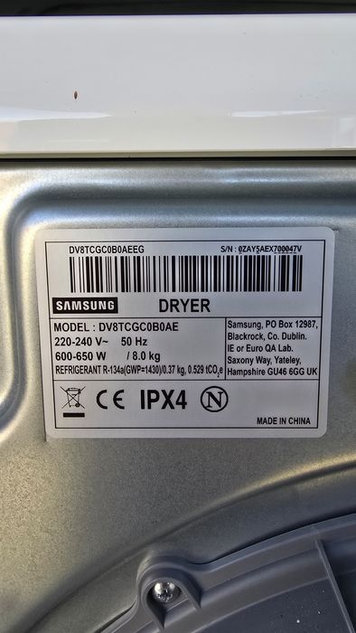 (DEFECT) Uscător SAMSUNG cu Pompă de Căldură 8Kg,Întreg sau Dezmembrez