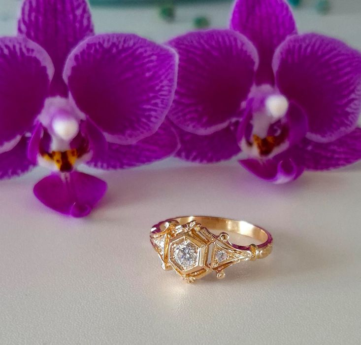 Inel rusesc din aur de 14K