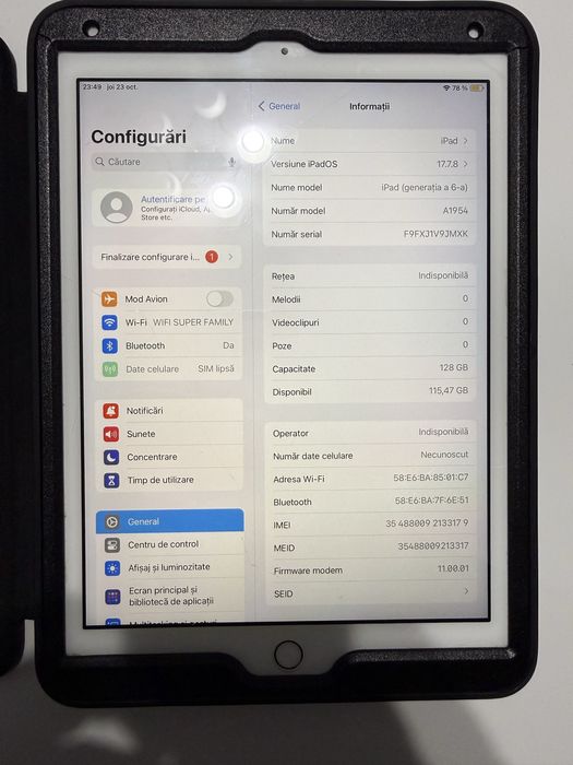 Apple Ipad generatia 6 (A1954) 128 GB cu SIM