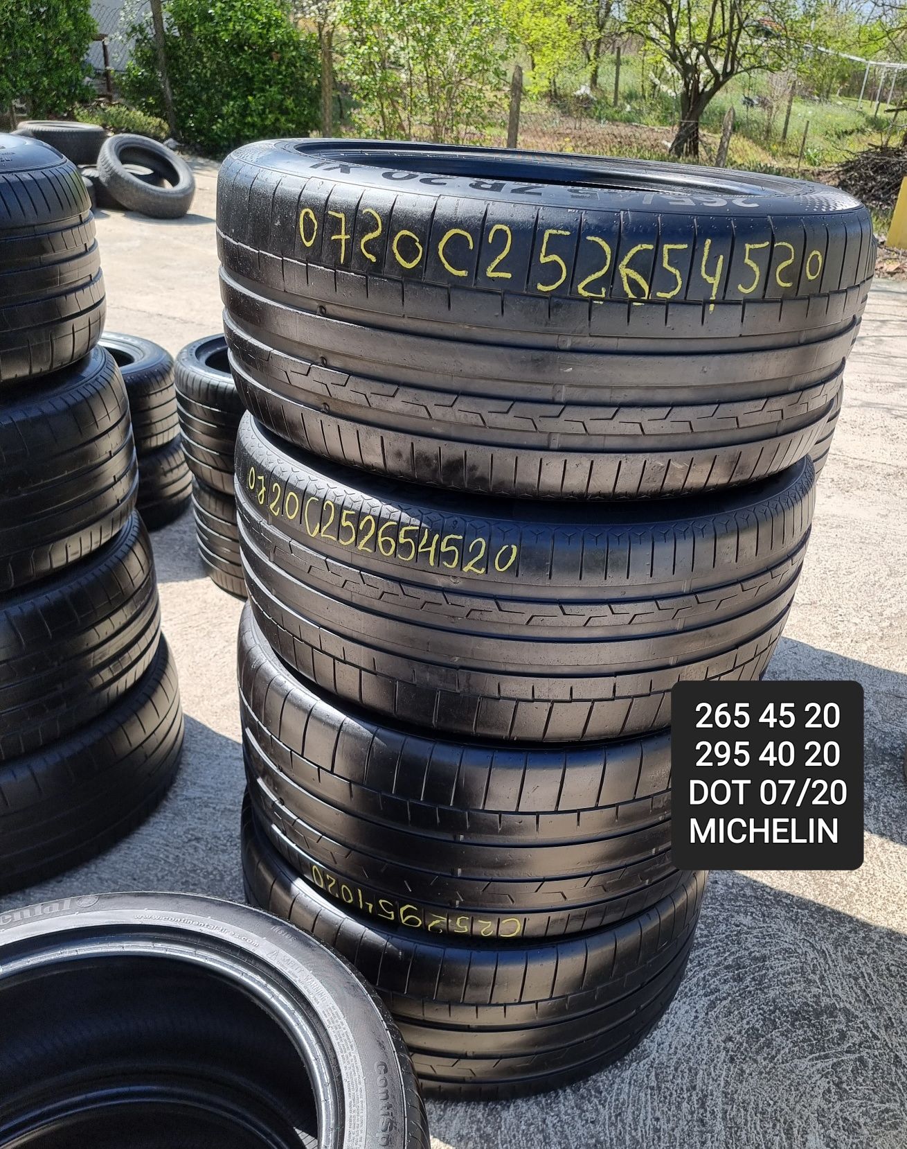 265 45 ZR 20 XL DOT 21 Michelin M Pace/295/40 ZR 20 XL Sport Contat 6/