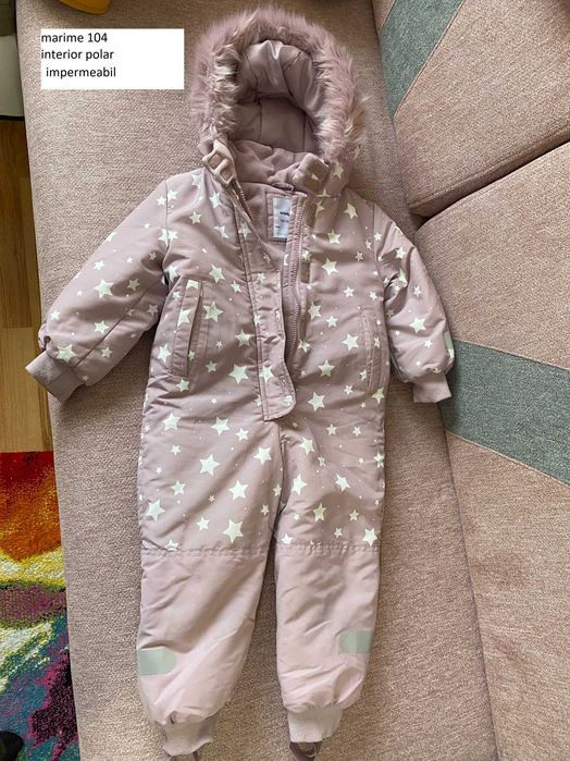 Salopeta overall copii iarna impermeabil marime 98-104 interior polar