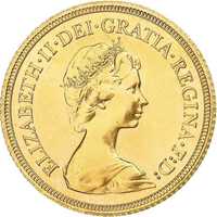 Moneda istorica din Aur - 1\2 Suveran Elisabeta a II-a Marea Britanie