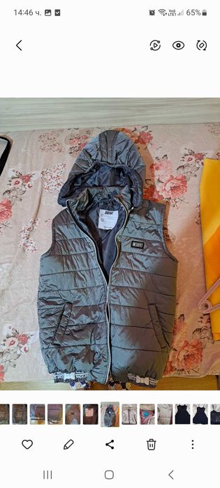 Елек за моммиче цвят сиво-сребристо