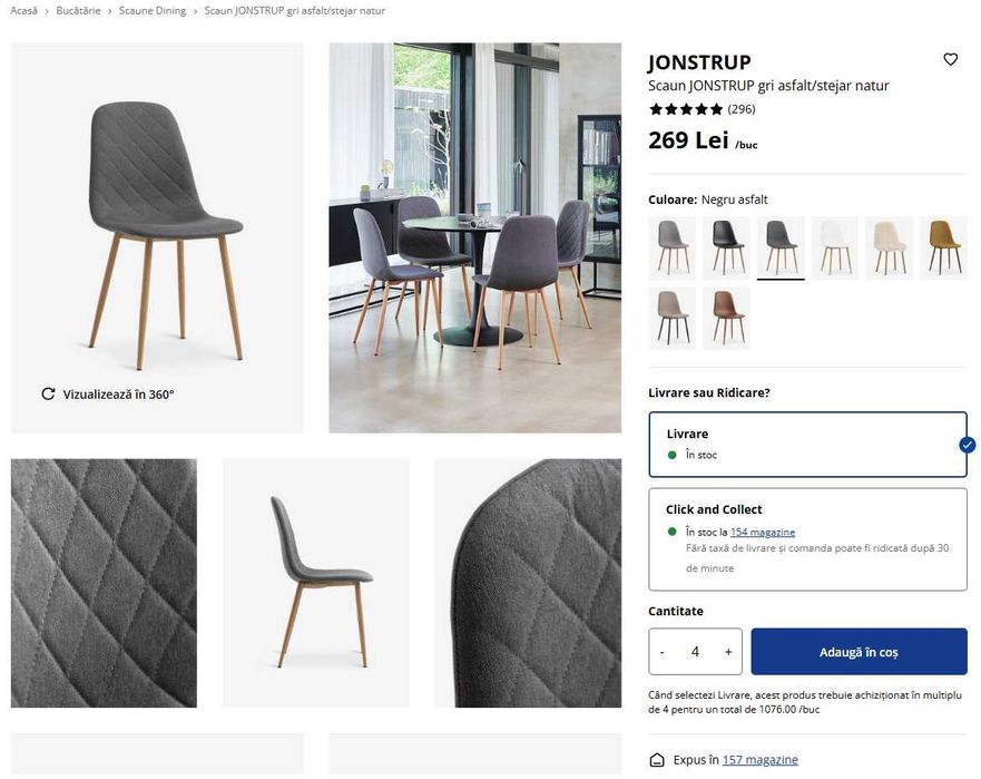 Scaun gri JONSTRUP - Jysk