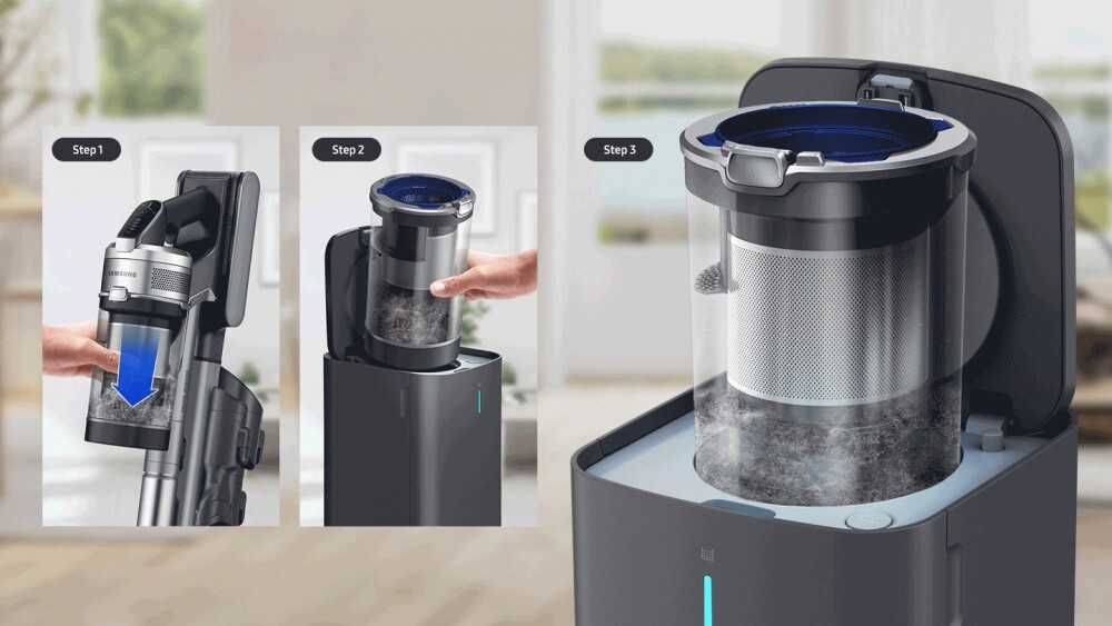 Почистваща станция за прави прахосмукачки Samsung Be Spoke Jet 90 Seri