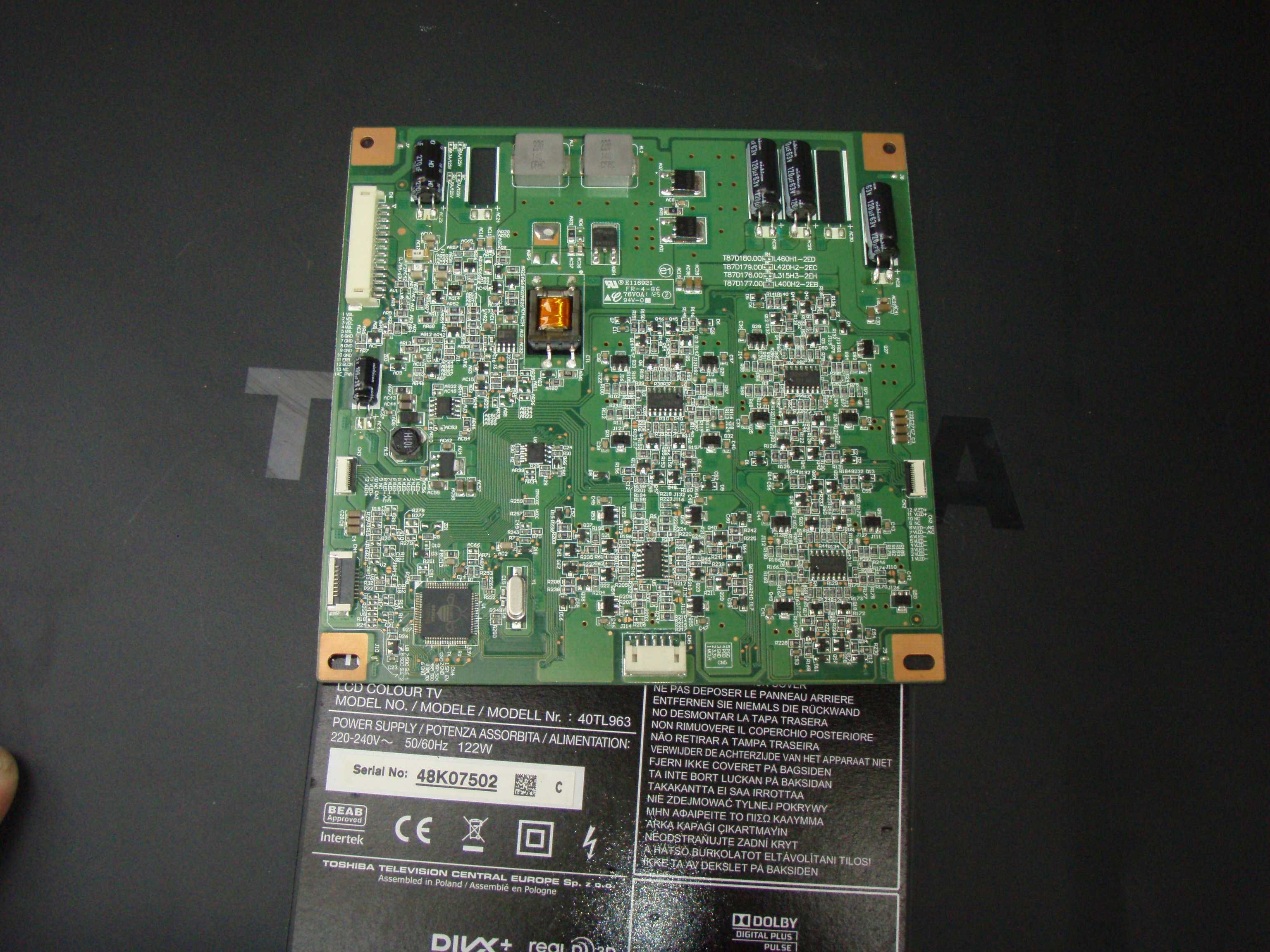 pb V28A001396A1 sursa V71A00022900 driver L400H2-2EB Toshiba 40TL963