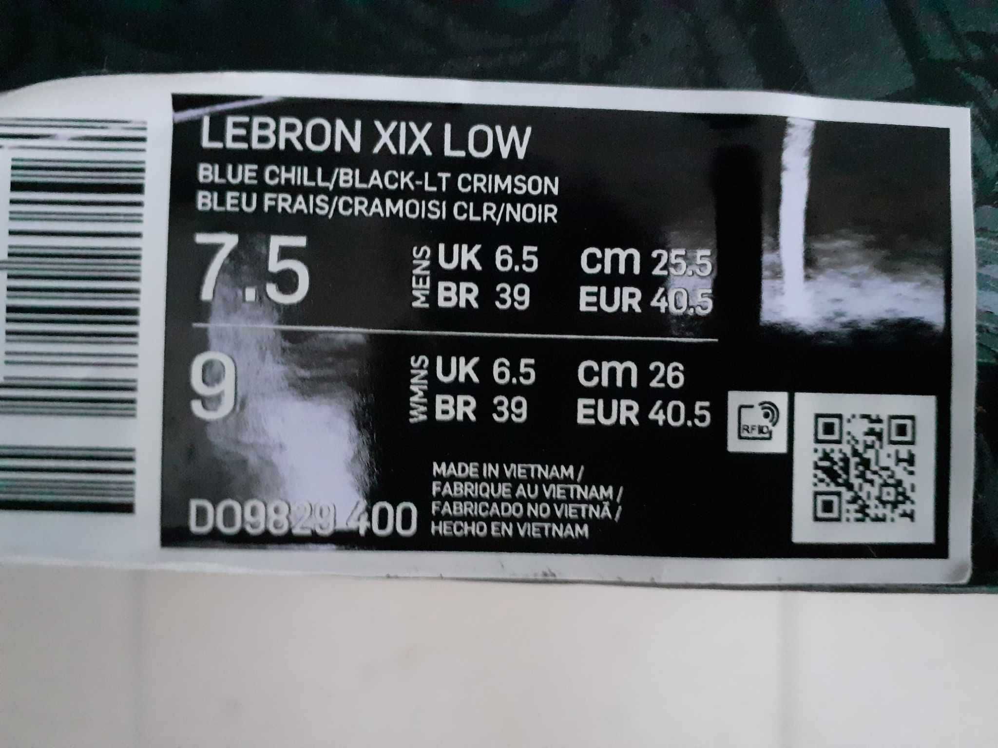 Nike LeBron XIX 19 Low Blue Chill/Black-LT Crimson