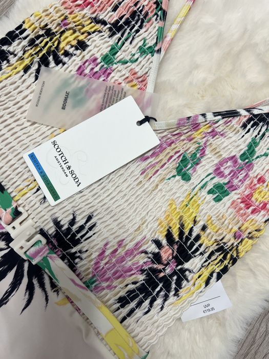 Costum de baie intreg Scotch & Soda Amsterdam alb roz de brand