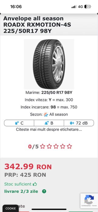 Anvelope 225 50 r17 all season