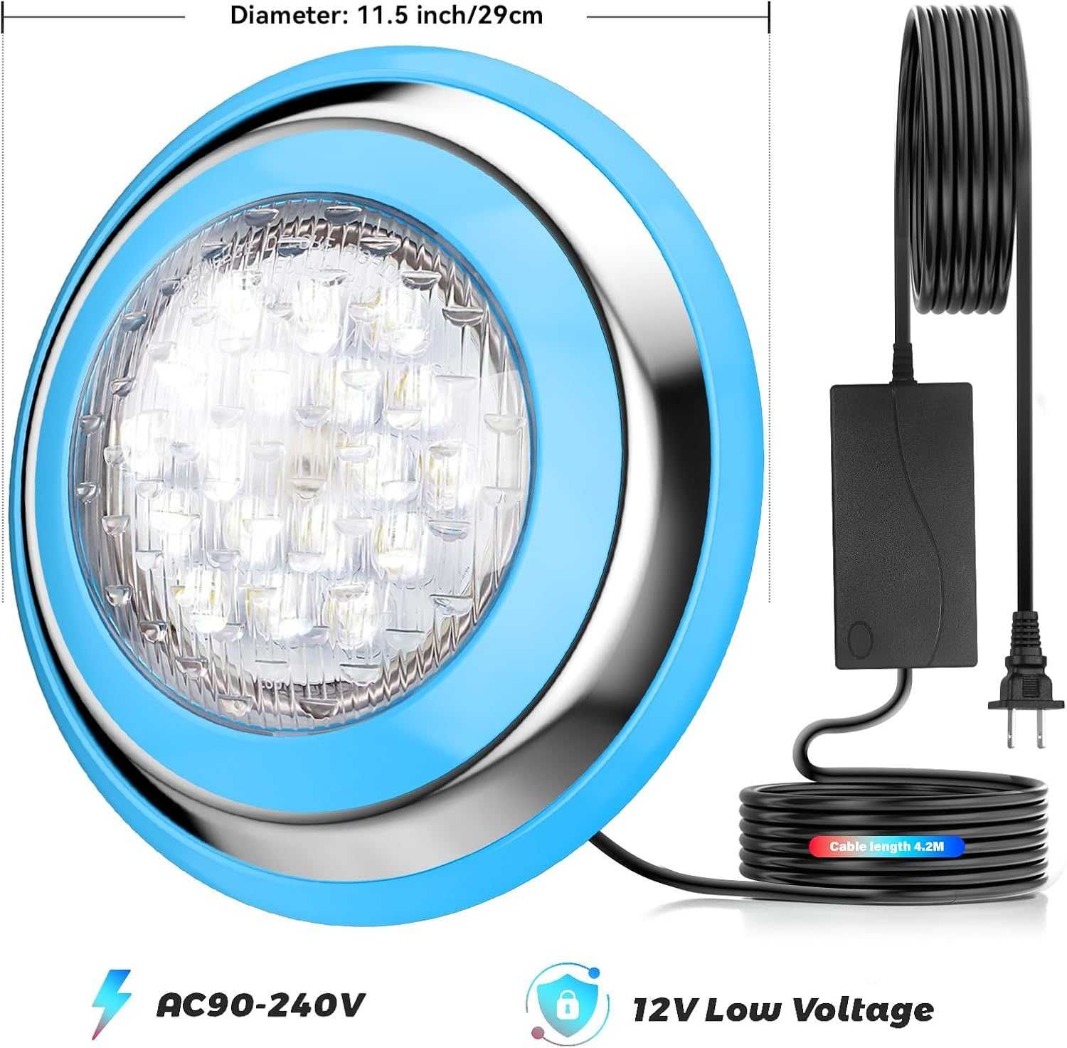 НОВО! LED RGB осветление за басейн с App управление 54W