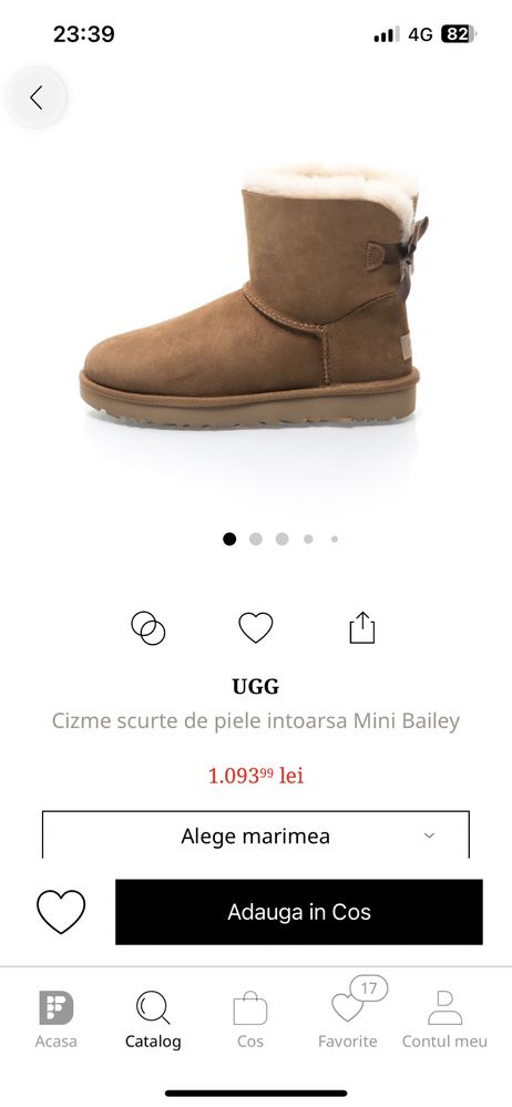 ugg cizme scurte de piele