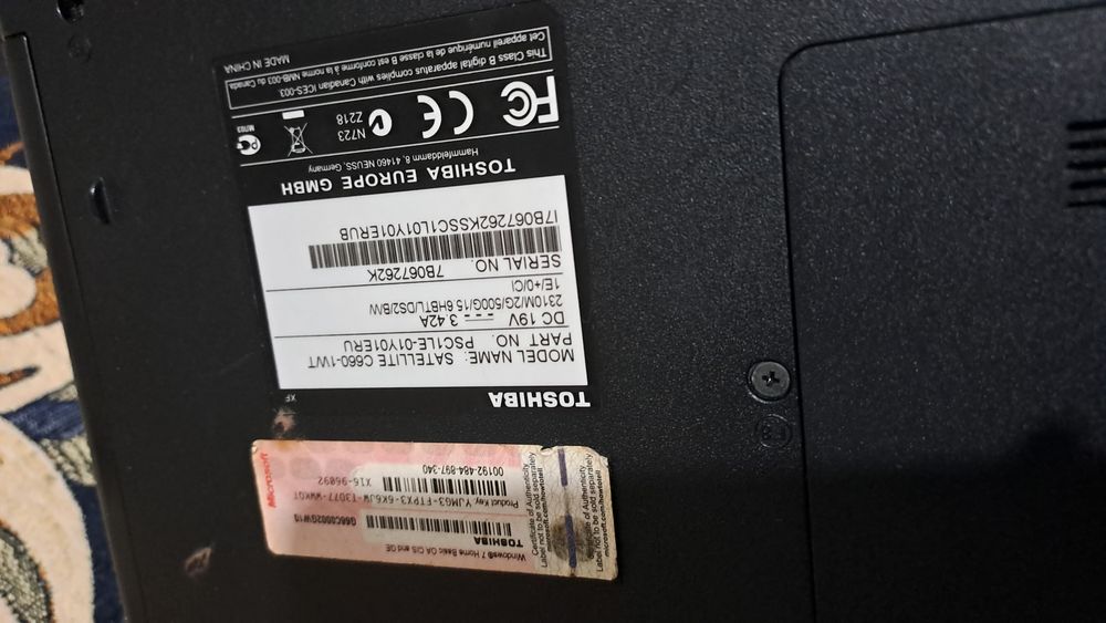 Продам ноутбук Toshibo c660-1wt