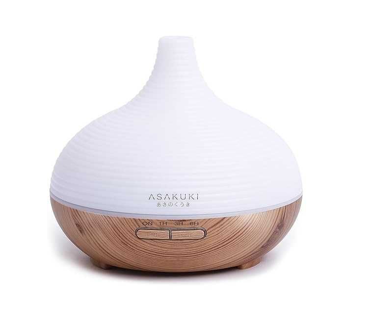 Арома дифузер за ароматерапия ASAKUKI, LED осветление, 300 ml