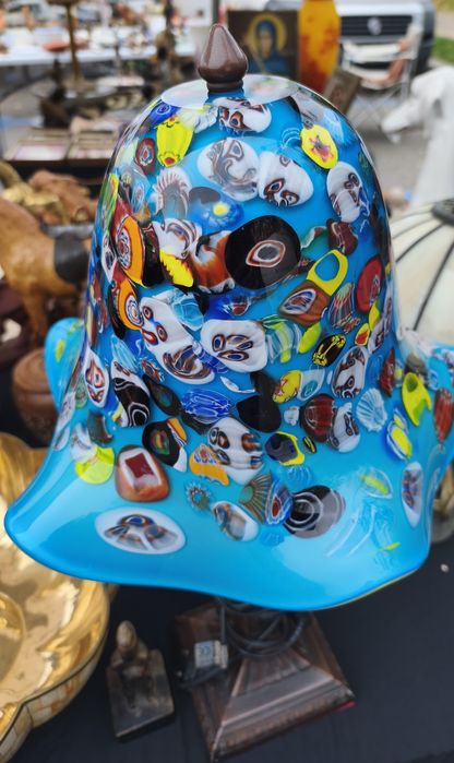 Veioza cu abajur din sticla de Murano h 57 cm