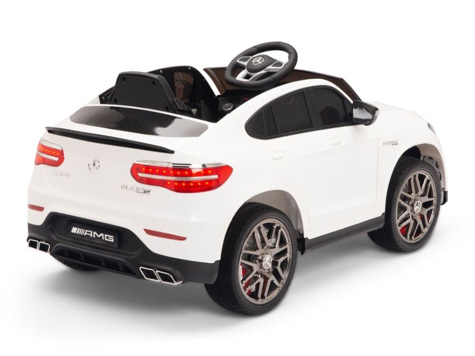 Masinuta electrica Mercedes GLC63s 70W 12V cu Scaun Tapitat #Alb