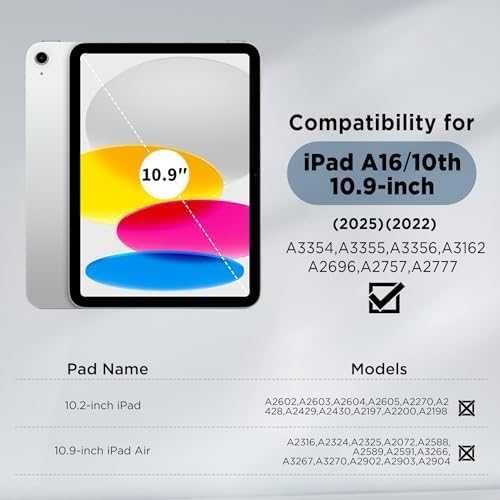 Нов Здрав Калъф кейс за таблет iPad A16 2025/2022 360° PU Кожа Стойка