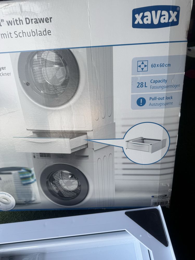 Sertar + Picioare Pentru montajul uscatorului peste masina de spalat.