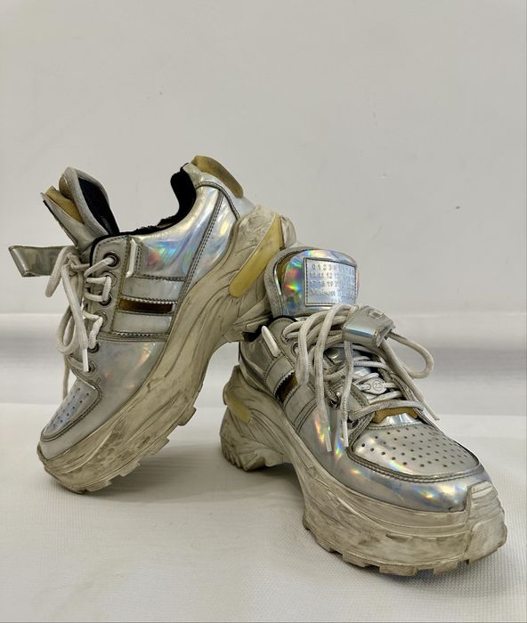 Maison Margiela Retro Fit Women’s Leather Sneakers size 37 Silver