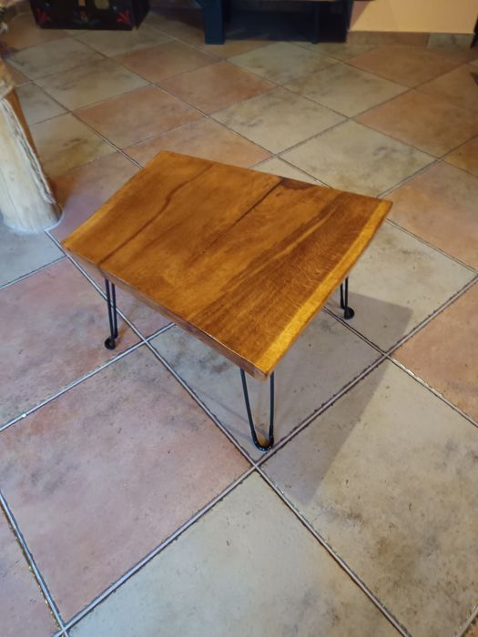 Masa cafea stejar cu picioare metalice