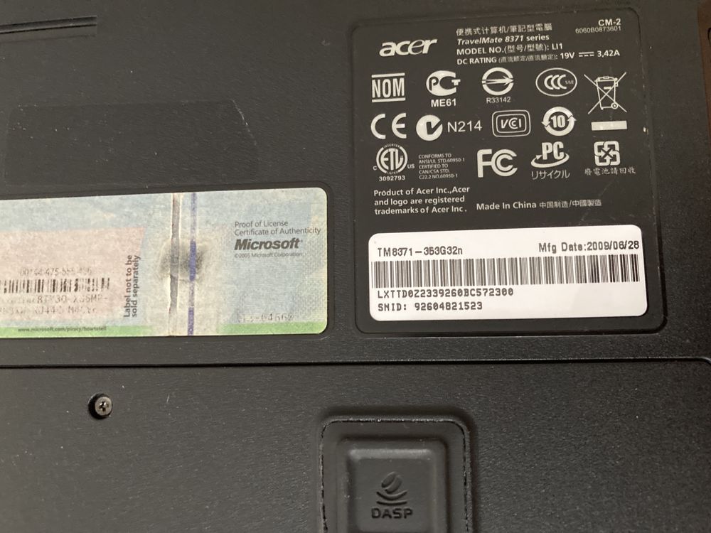 Acer TravelMate 8371