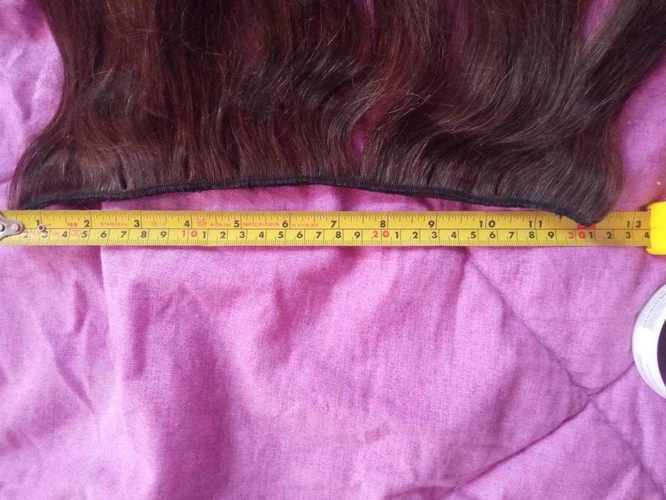 100% естествена коса, на редове, 150г-65см, екстеншъни, тъмно кестеняв