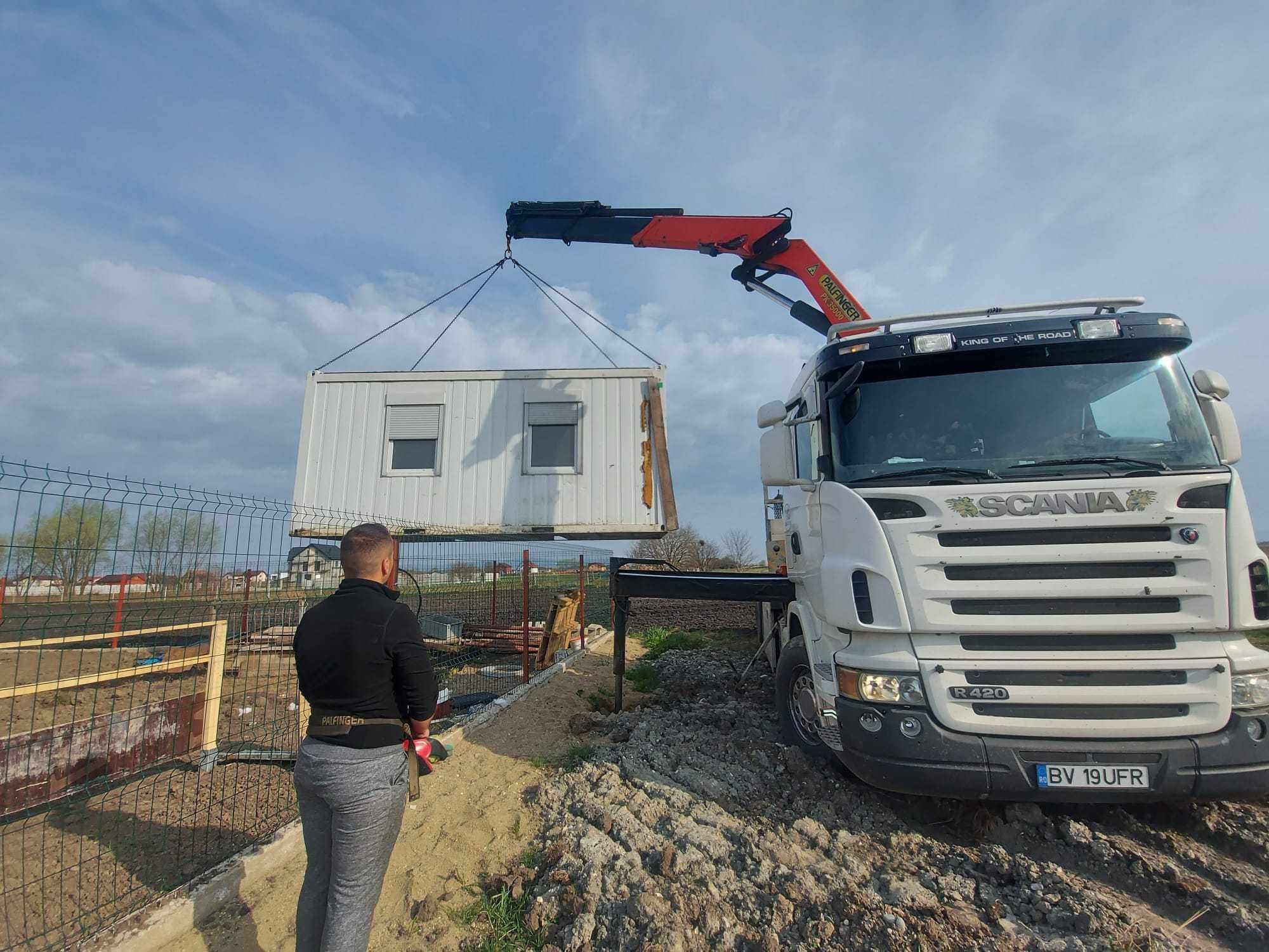 Camion cu macara Relocari transport containere