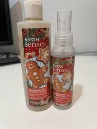 Set Avon aroma Gingerbread gel dus spray corp shower cream 250 100 ml