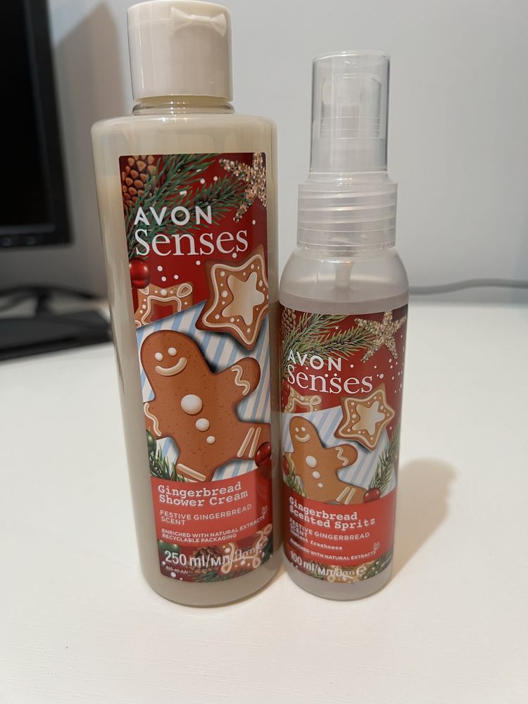 Set Avon aroma Gingerbread gel dus spray corp shower cream 250 100 ml