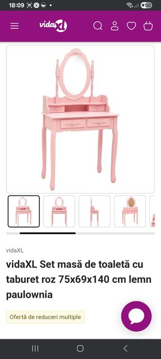 Măsuță de toaletă, roz