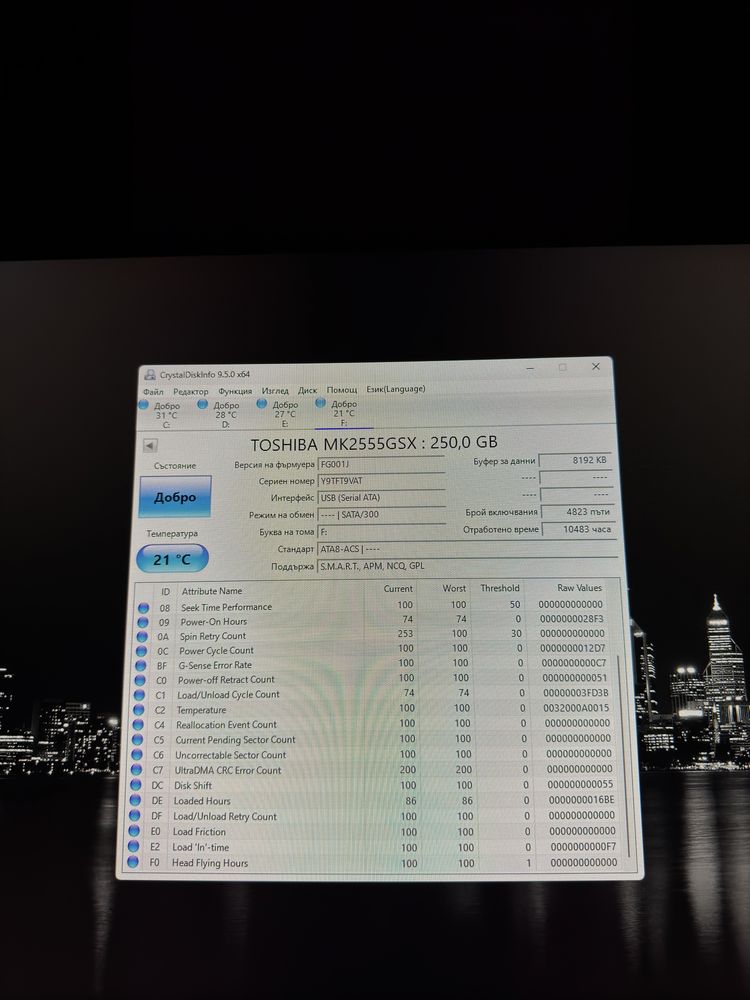 HDD Toshiba 250 GB