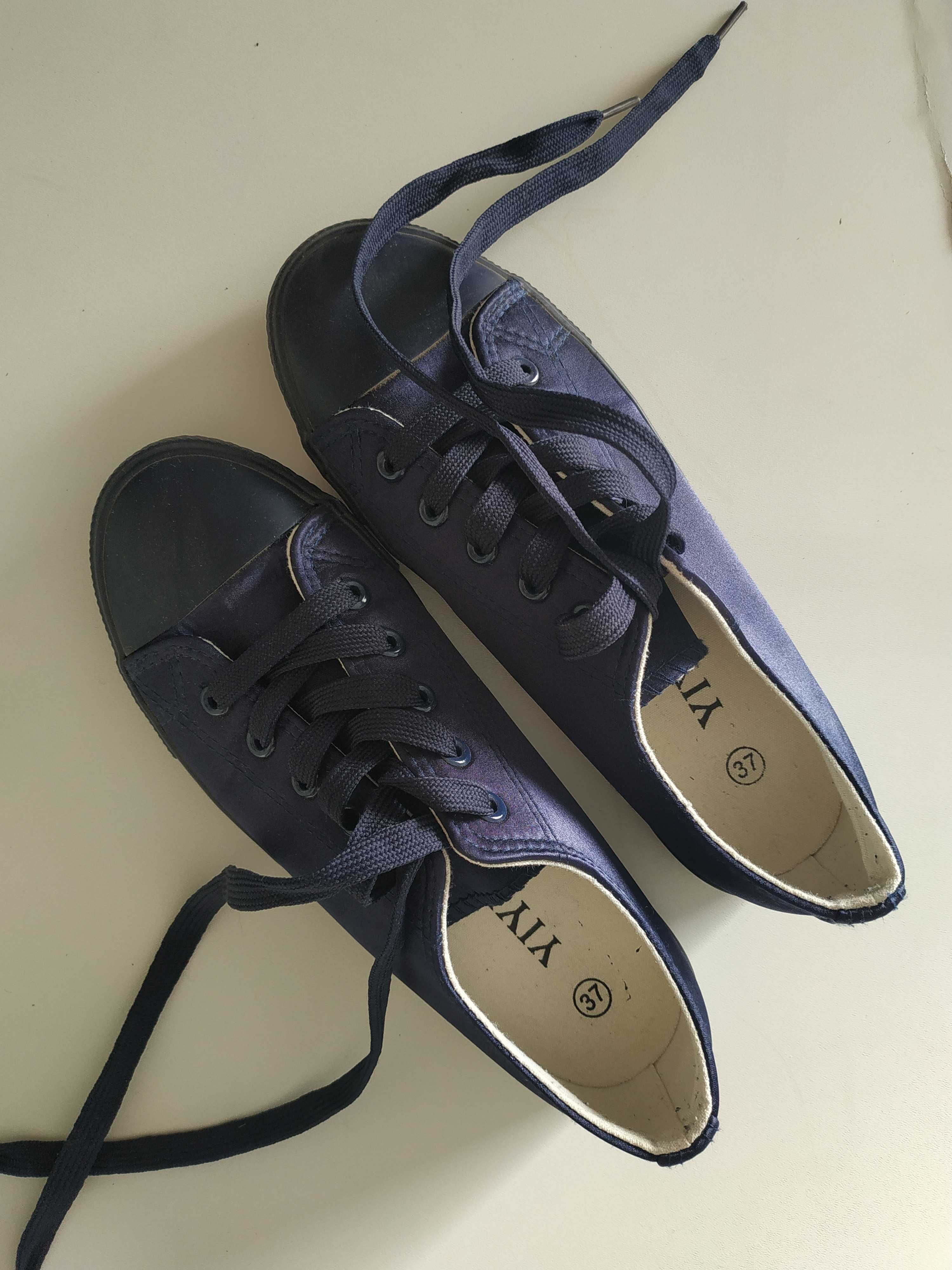 Teniși dama, material blugi, Nr 37, albastru închis, pantofi sport